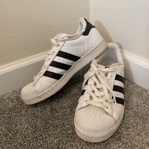 Adidas Classic White and Black Striped Sneakers